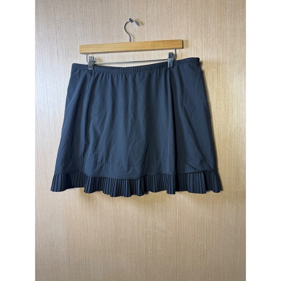 IBKUL Womens XL Black Pleated Hem Golf Athletic Skort Skirt Sporty - Picture 1 of 7